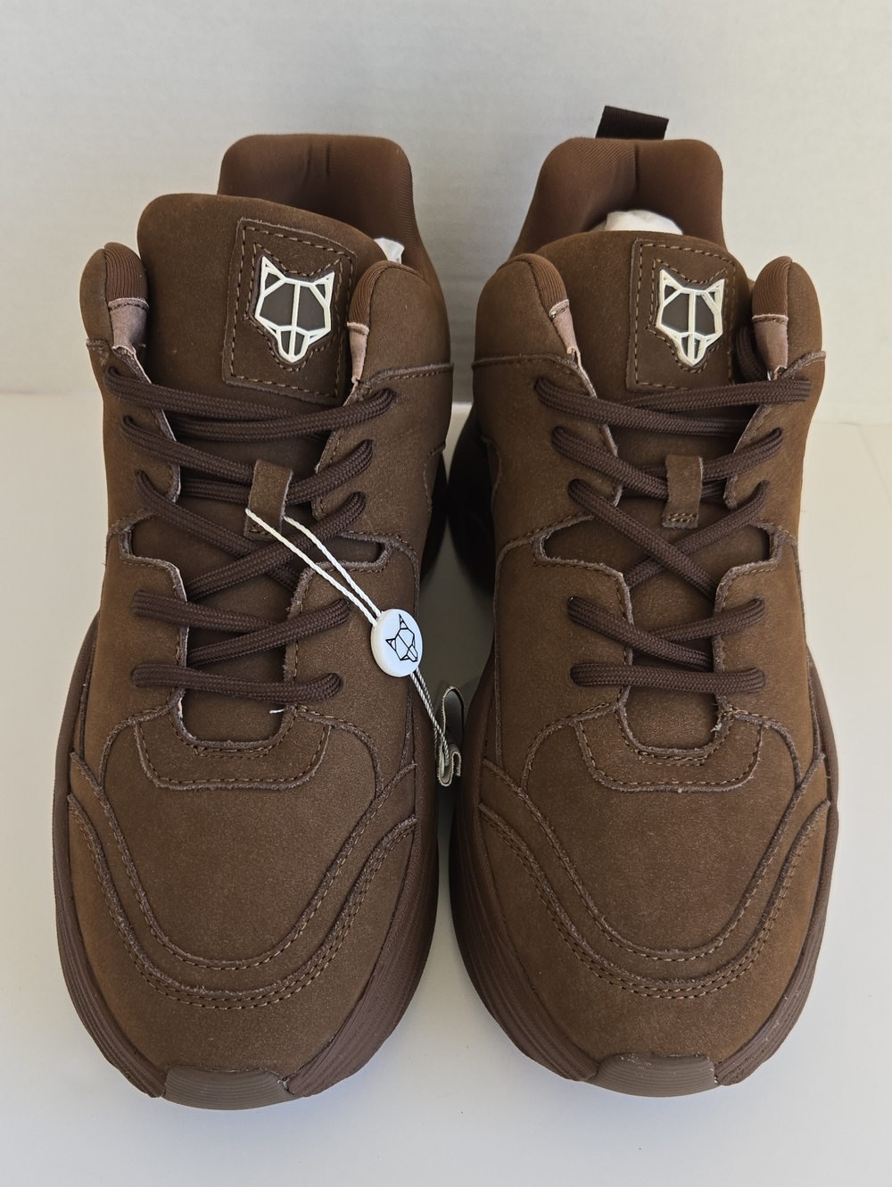 Naked Wolfe Titan Chocolate Brown Nubuck Leather Chunky Sneakers Size 7 US / 40